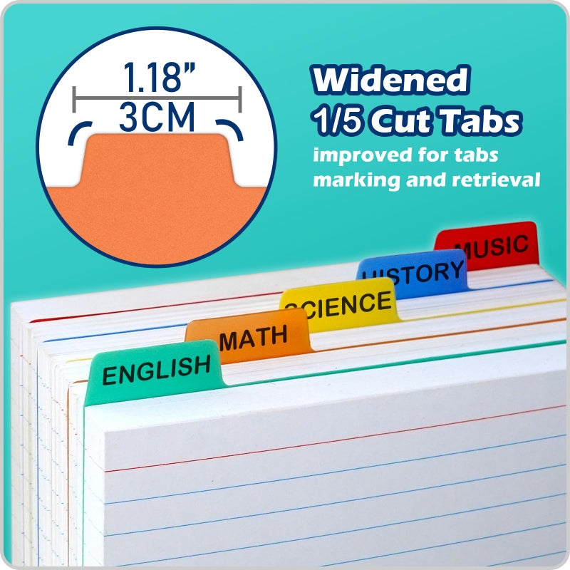 Olivo Plastic Index Card Dividers 3x5 Poly Index Card Guides Set with 1/5 Cut Tabs for A-Z Alphabet, Assorted Colors, 30 Pack - Image 4
